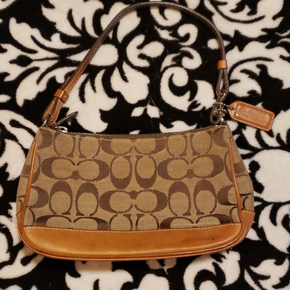 Coach leather and canvas going out bag